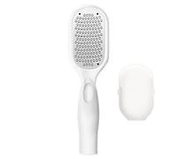Foot File Callus Remover, Foot File with Dead Skin Catcher - Stainless Steel Feet Rasp for Wet/Dry Skin, Foot Scrubber for Mess-Free Pedicures, Heel Scraper for Cracked Heel Treatment (White)