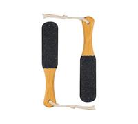 Foot File, Callus Remover, Pedicure Rasp, Double-Sided Wooden Handle, Hard Skin Exfoliator, Spa Daily Routine for Women Men, 8.86x1.69 Inches, Black Brown Color, 2 Pieces