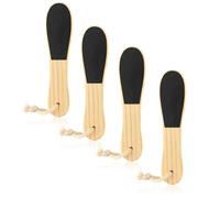 Foot File,Foot Files for Hard Skin,Wooden Foot File, 4Pcs Hard Skin Remover Double Sided Foot Care Tools for Wet Dry Cracked Feet Removing