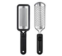 Foot File Foot Scrubber Pedicure, 2 Pcs Stainless Steel Callus Remover for Feet, Professional Foot Grater Rasp Scraper Corns Callous Removers Tool to Hard Skin Corns for Dry and Wet Fee