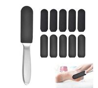 Foot File Replacement Pads,10 PCS Hard Skin Remover Foots,Foott Files Emery Boards with 1 Stainless Steel Pedicure Foot File,Double-Sided Disposable Foot Files for Home Pedicure