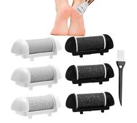 Foot File Replacement Rollers for Scholl/Essy/Shoran/Ratukall/Pedi Foot File 2 Colour & 3 Types of Roughness Foot Files Refill, with Cleaning Brush
