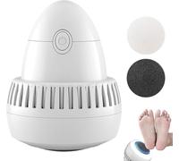 Foot Grinder, Pro Electrics Foot Grinder, 2-Speed Rechargeable Foot Calluss Remover with 2 Grinding Heads, Portable Pedicure Kit for Dead Skin on Heels, Toes & Soles (White)