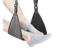 Foot Hammock for Flight Upgrade - Adjustable & Portable Airplane Footrest with No Feet Clashing, Foldable Base for in-Flight Comfort - Must-Have Travel Essential & Carry-On Accessory(Grey)