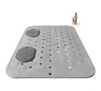Foot Massage Bath Mat Featuring Double Sided Anti Slip Texture and Strong Suction Cups to Keep the Mat Firmly in Place During Use (Gray)