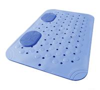 Foot Massage Bath Mat Featuring Double Sided Anti Slip Texture and Strong Suction Cups to Keep the Mat Firmly in Place During Use (Blue)