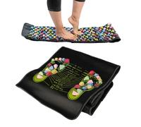 Foot Massage Cushion - Plantar Reflexology Mat With Natural Stones, Relax And Rejuvenate | Therapeutic Foot Massage Cushion For Stress , Comfortable E