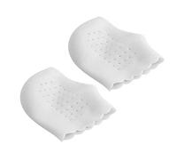 Foot Massage Insoles, Breathable Hole Design Heel Cups Sleeve Socks Silicone Cushion, Great for Relieve Pain, Heal Dry(White)