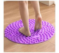 Foot Massage Mat, Foot Acupressure Reflexology Mat can be Spliced Pressure Point Mat Anti Fatigue Rock Mat for Feet Acupressure - Round(Purple,55CM)