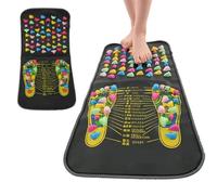 Foot Massage Mat, Non-Slip Foldable Acupressure Mat with Plantar Acupoint Chart, Sturdy Reflexology for Reducing Feet Neuropathy Pain Relief 70 * 35cm