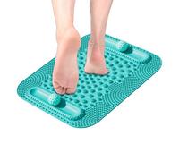 Foot Massage Mat, Reflexology Pressure Pad, 19.88x16.73in Leg Stimulator Track, 5 Zone, Double Ball Design for Women, Men, Home, Gym, Circulation, Recovery, Relaxation Use
