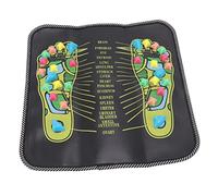 Foot Massage Mat, Reflexology Walking Massager, Acupressure Foot Pad, Acupuncture Point Mat for Foot and Leg Pain, Relieves Blood Circulation (35 x 35 cm, Black)