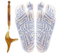 Foot Massage Reflexology Socks with 2 Trigger Point Massage Tool, Acupressure Pressure Point Socks Set Toe Separate Finger-Pressing Charts Socks for Uncomfortable Feet (Women)