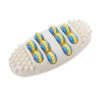 Foot Massage Roller - Deep Tissue Muscle Relaxer, Rolling Reflexology ABS Tool, White Plantar Reliever, Portable Ergonomic Device - For Home Office Under Desk