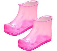 Foot Massage Shoes/Anti-Slip High-Density Foot Soaking Boots/Heatproof Foot Soaking Shoes/Household Foot Bath Shoes for Foot Relaxation (Red)