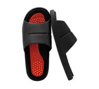 Foot Massage Slippers,Non-Slip Soft Bottom Reflexology Acupressure Slippers for Men Women's Open Toe Shower Bedroom House Slippers Indoor Outdoor (Size:EU 44/45,Color:Black)