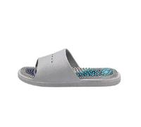 Foot Massage Slippers,Non-Slip Soft Bottom Reflexology Acupressure Slippers for Men Women's Open Toe Shower Bedroom House Slippers Indoor Outdoor (Size:EU 44/45,Color:Grey)