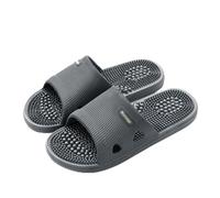 Foot Massage Slippers,Non-Slip Soft Bottom Reflexology Acupressure Slippers for Men Women's Open Toe Shower Bedroom House Slippers Indoor Outdoor (Size:EU 44/45,Color:Dark gray)
