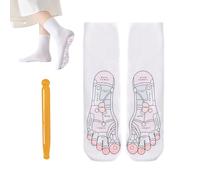 Foot Massage Socks Set Including Massage Roller, Elastic Fit with a Score Card, Cotton Foot Socks for Massage, for Women, Men, Seniors, Home, Bedroom, Travel