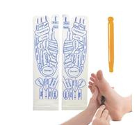 Foot Massage Tool with English Reflexology Spot Map | Cotton Foot Massage Tool - for Women Men Elderly Home Living Room Travel