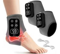 Foot Massager 2PCS with Heat and Vibration Rechargeable Ankle and Heel Feet Massager Heated Feet Pad with 5 Massage Modes & 6 Heat Levels Portable for Home Travel Use