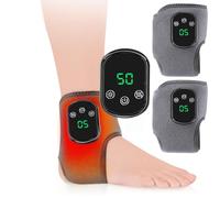 Foot Massager, 3-In-1 Cordless Ankle Massager for Achilles Tendinitis, 3 Vibration Mode,5 Heat Leavel, 30-Minute Smart Timer, Accelerate Natural Healing, for Plantar Fasciitis 2pcs