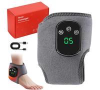 Foot Massager, 3 in 1 Electric Massager, Heated Ankle Brace, Rechargeable Foot Warmer with 5 Heat Level, LCD Display Feet Support with Deep Kneading Massager for Heel, Sole, Arch