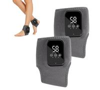 Foot Massager - 3-in-1 Heat-Foot Massagers for Pain and Circulation, Electric Ankle Massager for Swollen Ankles, 3 Gears Vibration & Hot Compress, Wireless Portable with 2000mAh Battery, Grey(2PCS)