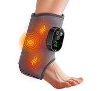 Foot Massager for Neuropathy - Cordless Heating Pad with Vibration Massage, Adjustable 45-70°C 6 Heat Levels & 3 Vibration Modes, Rechargeable Ankle Foot Warmer for Plantar Fasciitis (GY)