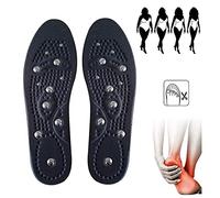 Foot Massager Pads, Magnetic Slimming Shoe Insoles, Insoles with Magnets, Magnetic Insoles for Man-Women, for Acupressure and Massage(Black,L)
