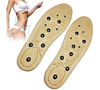 Foot Massager Pads, Slimming Insoles Pain Relief Shoe Pads, Portable Acupressure Shoe Inserts, Foot Magnetic Massage Insoles for Women Men(Yellow,S)