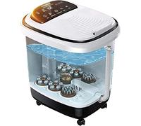 Foot Massager, Portable Multi-Function Electric Spa Bath Feet Salon Tub with Motorized Rollers, Shiatsu Massage, Shower, Heat, Red Light, Temperature Control, Timer, LED Displayv