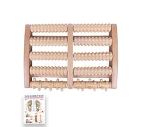 Foot Massager Roller for Plantar Fasciitis, Includes 1 pcs Foot Acupoint Massage Chart,Relieve Plantar Fasciitis, Heel, Aches and Pains, Wooden Acupressure Massage Tool Upgraded Large-Size