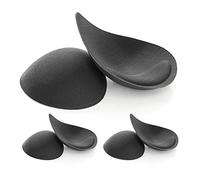 FOOT OF THE TREE Super Thick Bra Pads Inserts 3 Pairs Removable Breast Enhancers Push Up Bra Cups Paddings, Black-thin, XL
