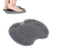 Foot or Back Scrubber for Shower, Back Exfoliating Bath Wash Pad, Silicone Shower Brush with Suction Cup for Cleaning & Exfoliating Skin, Foot Care, Improve Blood Circulation of The Feet (Grey, 1Pcs)