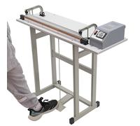 Foot Pedal Heat Sealing Machine, 2 in 1 Plastic Bag Sealer Cutting Machine with a Pedestal and a Stand, Portable Impulse Sealer with Adjustable Worktable, for Industrial and Commercial Use