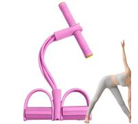 Foot Pedal Resistance Band | 4-Tube Pedal Ankle Puller Exercise Band,Full Body Trainer Stretchin Tension Rope for Arms Legs Shoulder Back Fitness Sit-up Workout
