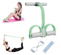 Foot Pedal Resistance Band with Handle, 6-Tube Elastic Resistance Band with Pedal Puller, Sit Up Exercise Equipment, Abdominal Trainer with Resistance Bands, for Home Body Training