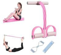 Foot Pedal Resistance Band with Handle, 6-Tube Elastic Resistance Band with Pedal Puller, Sit Up Exercise Equipment, Abdominal Trainer with Resistance Bands, for Home Abdomen/Arm/Leg Training (3Pcs)