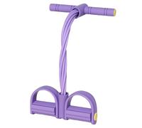 Foot Pedal Resistance Band with Handles - 8-Tube Elastic Tube Sit-Up Training Equipment for Full Body Workout, Home Gym Strength Training, Abdominal, Arm, Leg Toner for Women & Men