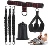 Foot Pedal Resistance Bands with Handles Adjustable 3 Tube Resistance Band for legs 3 Levels Workout Bands for Women and Men Sit Up Fitness Equipment for Full Body Training