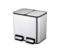 Foot-Pedal Stainless Steel Kitchen Trash Can 18L/24L Built-in Sorter for Kitchen Bathroom Toilet - High Capacity Waste Bin Easy to Use.