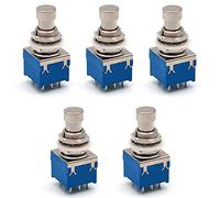 Foot Pedal Switch, 5PCS 9 Pins Box Stomp Guitar Effect Pedal Electric Guitar 3PDT Effects Stomp Foot Pedal Switch True Bypass with Solder Terminals
