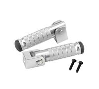 Foot Pedals Motorcycle Rear Footrest Pedal Modification Aluminium Alloy Foldable Back Footpegs Off Road Vehicle Bicycle Universal(Silver)