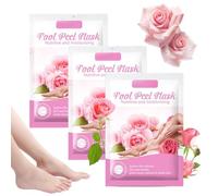 Foot Peel Mask 3 Pcs,Rose Scented Foot Spa Mask,Feet Hard Skin Remover,Exfoliating Foot Mask for Callus & Dry Skin,Moisturizing Foot Scrub for Soft Smooth Touch,Footskin Care,Restoring Cracked Heel