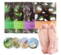 Foot Peel Mask -Foot Peel Mask for Hard Skin-Cracked Feet Repair with Lavender + Green Tea + Aloe+ Coconut- Exfoliating Socks for Moisturising Dead Skin Remover,Baby Soft Smooth Touch Feet(4-Pack)