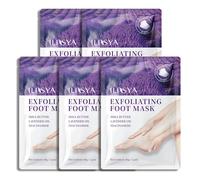 Foot Peeling Mask - Pack of 5 Peeling Foot Peel Mask for Dry Cracked Feet - Baby Soft Foot Mask Socks for Removing Dead Skin, Cracked Heels, and Calluses - Lavender, Shea Butter, Aloe - Women and Men