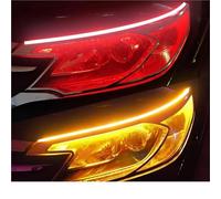 Foot Peg Brackets For 2pcs LED DRL Car Daytime Running Light Flexible Waterproof Strip Auto Headlights White Turn Signal Yellow Brake Flow Lights 12V Foot Pedals Rests(Red to yellow,70cm)