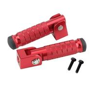Foot Pegs Accessories M8 Screw Motorcycle Rear Footrest Pedal Modification Aluminium Alloy Foldable Back Footpegs For Off Road Vehicle Bicycle Universal FIXCOR(Red)