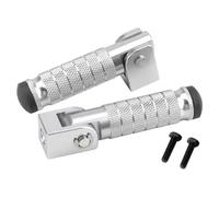 Foot Pegs Accessories M8 Screw Motorcycle Rear Footrest Pedal Modification Aluminium Alloy Foldable Back Footpegs For Off Road Vehicle Bicycle Universal FIXCOR(Silver)
